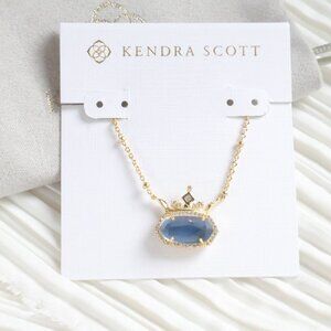 Kendra Scott Disney Elisa Blue Mother Pearl Gold 'Kind' Necklace